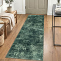 Abstract Runner Rug 2x6 Ft Washable Runners for Hallways (Dark Green / 2' x 6' (Rectangular))