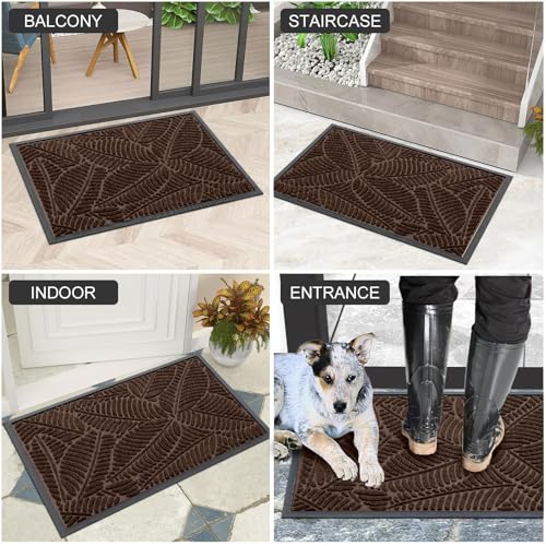 Waterproof Front Doormat (Dark Brown / 47" X 32")