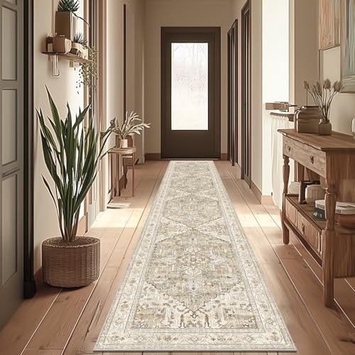 Washable Runner Rug (2' x 12' / Beige Brown)