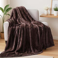 Fuzzy Large Fleece Throw Blanket for Couch (Coffee / 50x70 IN)