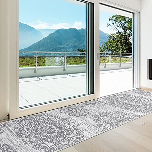 HEBE Hallway Runner Rug 2'x10' (Grey / 2' x 10' (Rectangular))