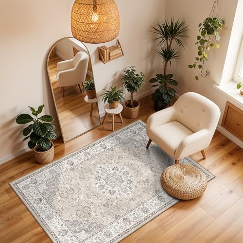 Washable Hallway 3x4 Floor Mats (3x4 / Beige)