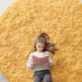 Mustard Yellow Round Rugs for Bedroom (7 Ft Round / Mustard Yellow)