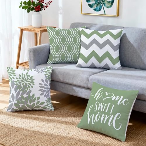 Throw Pillow Covers 18x18 (Sage Green / 18" x 18" (Pack of 4))