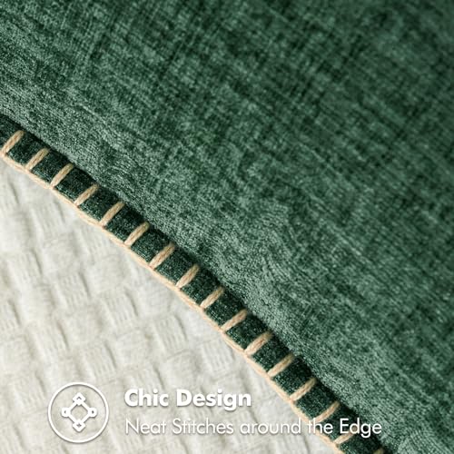 Decorative Couch Throw Pillow Covers 18x18 Inch Dark Green 2 Pack (Dark Green / 18" x 18" (Pack of 2))