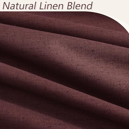 100% Blackout Curtains 84 Inch Length 2 Panels Set for Living Room Bedroom Back Tab Thermal Insulated Black Out Linen Drapes Room Darkening Reddish Brown (Reddish Brown / 52"W x 84"L (Pack of 2))