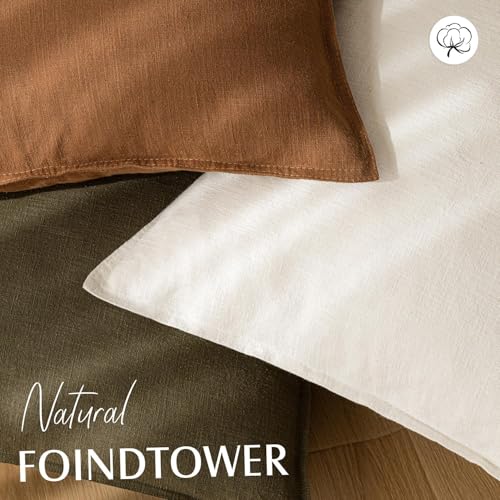 Decorative Linen Lumbar Throw Pillow Covers 12x20 Cream White (20" x 12" (Pack of 2) / Cream White)