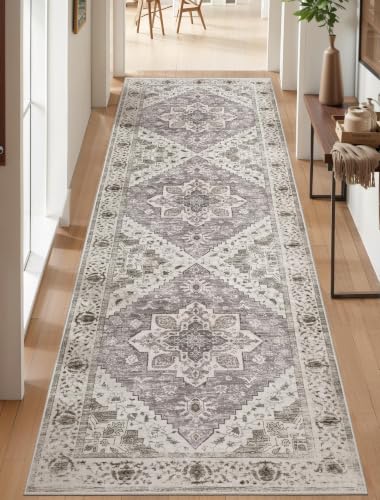 2'6"x10' Washable Non Slip Boho Runner Rug for Hallway (Earth Tone/Multi / 2'6" x 10' (Runner))