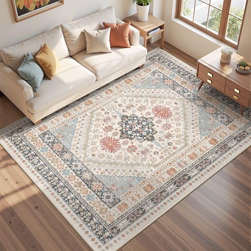Area Rugs 5x7 Washable Rugs for Living Room (Blue/Red/Multi / 5' x 7' (Rectangular))