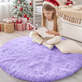 Light Purple Round Rugs for Bedroom (4 Ft Round / Light Purple)
