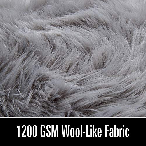 Soft Fluffy Faux Fur Rugs for Bedroom Bedside Rug 2x4 Feet (Grey / 2' x 4' (Runner))