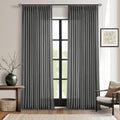 Dark Gray Linen Pinch Pleated Light Filter Curtains 96 Inches Long 2 Panels (Charcoal Grey / 40"W x 96"L (Pack of 2))