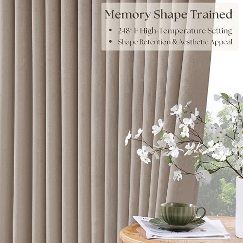 70 Inch Wide Blackout Pinch Pleat Curtains 108 Inches Long Burlywood Birch (Burlywood Birch / 70"W x 108"L (Pack of 1))