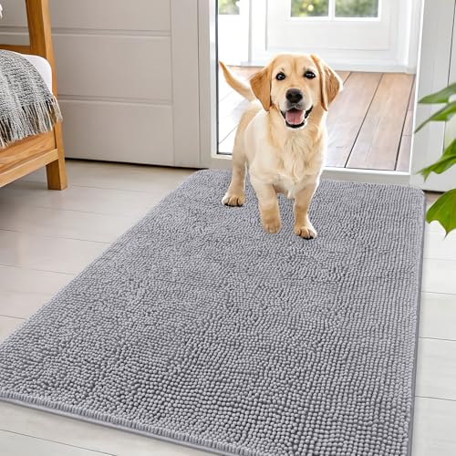 Dog Door Mat for Muddy Paws 44x32 (Light Grey / 44" X 32")
