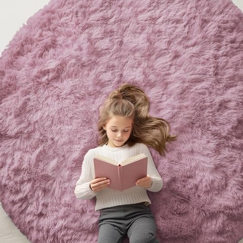 Blush Round Rugs for Bedroom (6 Ft Round / Blush)