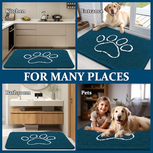Dog Door Mat for Muddy Paws 32x20 (Atlantic Blue / 32" X 20")