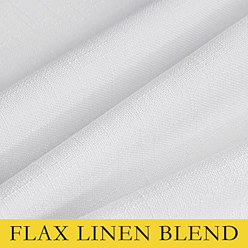 100% Absolutely Blackout Linen Curtains with Thermal Insulated White Liner (42"W x 84"L (Pack of 2) / White)