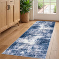 Abstract Runner Rug 2x5 Ft Washable Runners for Hallways (Navy/Grey/White / 2' x 5' (Rectangular))