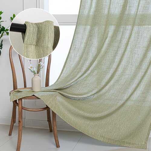Sage Green Living Room Curtains 84 Inch Length 2 Panels Set (50"W x 84"L (Pack of 2) / Sage Green)