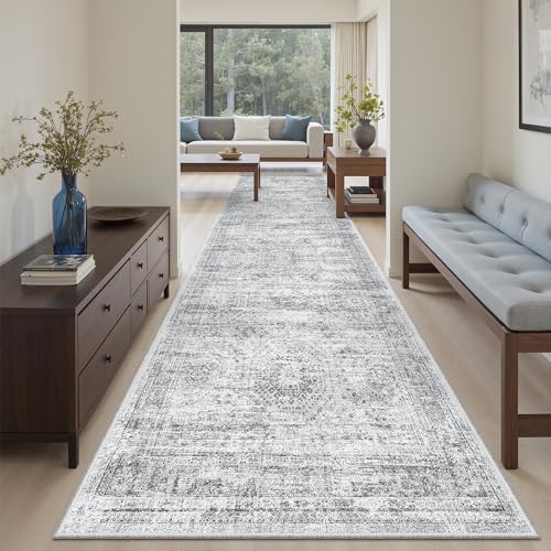 Washable Hallway Runner Rug 3x10 Kitchen Entry Rugs Non (Grey / 3' x 10' (Runner))