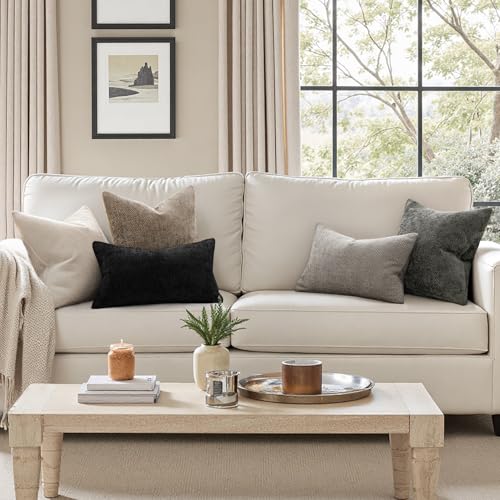 Decorative Couch Throw Pillow Covers 22x22 Inch Neutral Khaki 2 Pack (22" x 22" (Pack of 2) / Khaki)