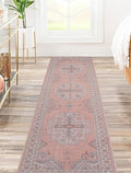 Washable Kitchen Runner Rug 2x8 Rug Runners for Hallways (2' x 8' (Rectangular) / Coral-pink)