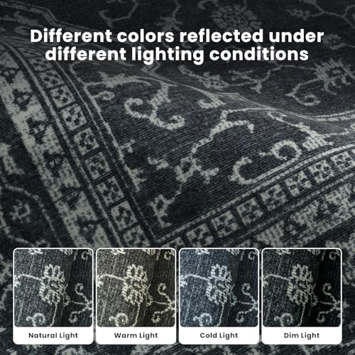 8x10 Washable Area Rugs for Living Room (8' x 10' (Rectangular) / Black-white)