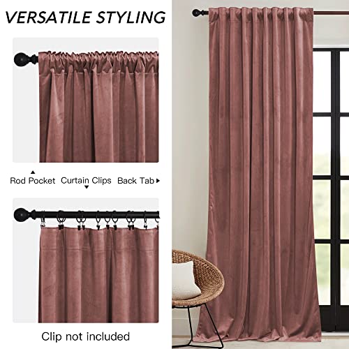 Velvet Curtains 102 inches Long (Wild Rose / 52"W x 102"L (Pack of 2))