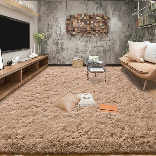 Soft Fluffy Rugs for Living Room (Beige / 6' X 9' (Rectangular))