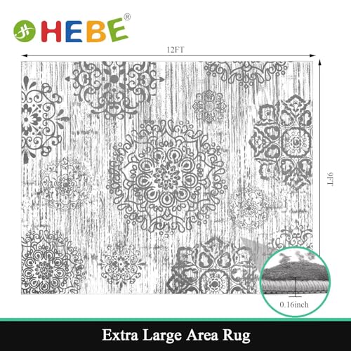 HEBE Area Rug for Living Room 9'x12' (Grey / 9' x 12' (Rectangular))
