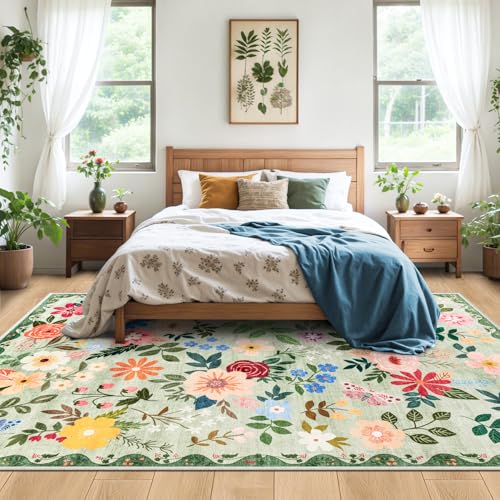6x9 Area Rug Living Room (Green / 6' x 9' (Rectangular))