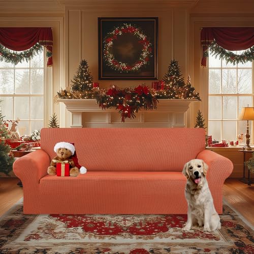 Stretch Oversized Couch Covers for Sofa Slipcover (Pureed Pumpkin / X-Large)