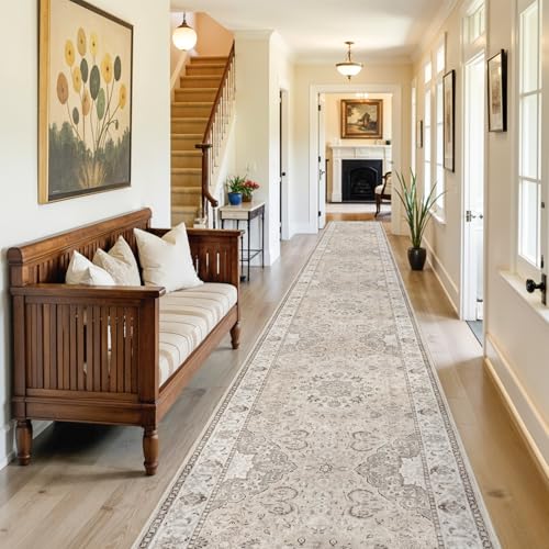 Hallway Washable Runner Rug (3' x 16' (Rectangular) / Beige)