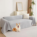 Sofa Cover for Dogs Washable for Loveseat (71" x 118" / Tassels Edge-light Grey)