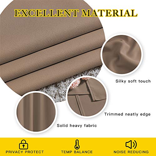 Bedroom Blackout Curtains and Drapes (Cappuccino / 52"W x 63"L (Pack of 2))