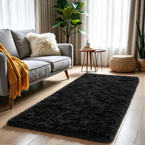 2x8 Runner Rugs for Hallway (Black / 2' x 8' (Runner))