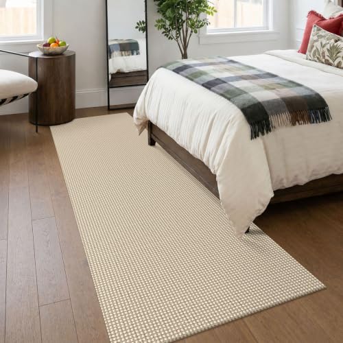 Runners for Hallways 3x8 ft Washable Kitchen Runner Non Slip Rubber Backed Hall Runners Cotton Entryway Runner Rugs for Indoor Backdoor Bedroom Kitchen (Oatmeal Beige / 3' x 8' (Runner))