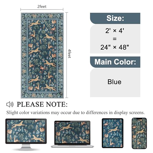 2x4 Rug for Entryway (Blue (Animal) / 2' x 4' (Rectangular))