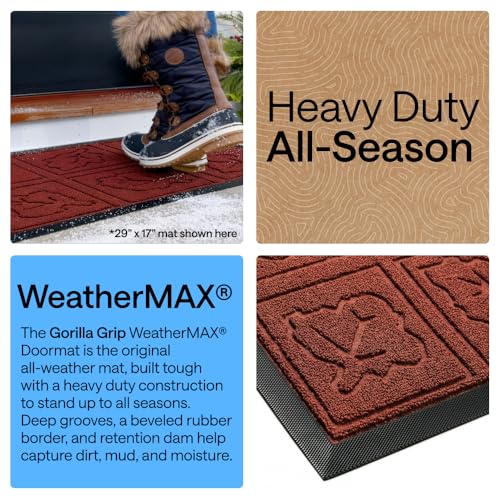 WeatherMAX Door Mat (Burgundy Leaves / 35" x 23")