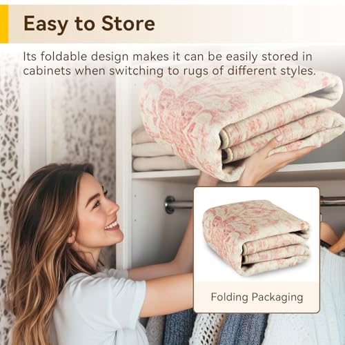 Washable Area Rug (Pink/Light Vintage Pink / 4' (Round))