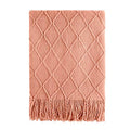 Orange Throw Blanket 60x80 Inch Boho Knit Soft Throw Sofa Blanket (Coral / 60"x80")