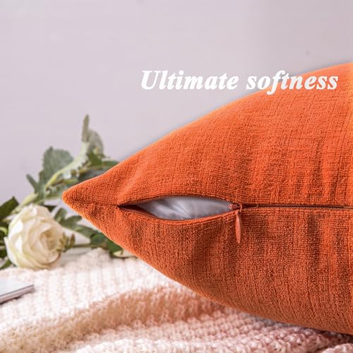 Decorative Square Throw Pillow Covers 22"x22" Inch Set of 2 (Orange / 22" x 22" (Pack of 2))