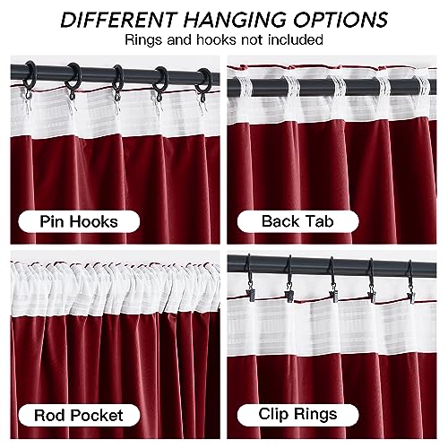 Red Velvet Blackout Curtains 96 inches for Bedroom Living Room (Red / 52"W x 96"L (Pack of 2))