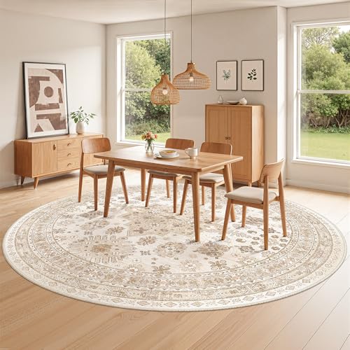 Round Rug 8ft (Cream/Beige / 8' (Round))