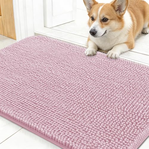 Dog Door Mat for Muddy Paws 30x17 (Dusty Rose / 30" X 17")