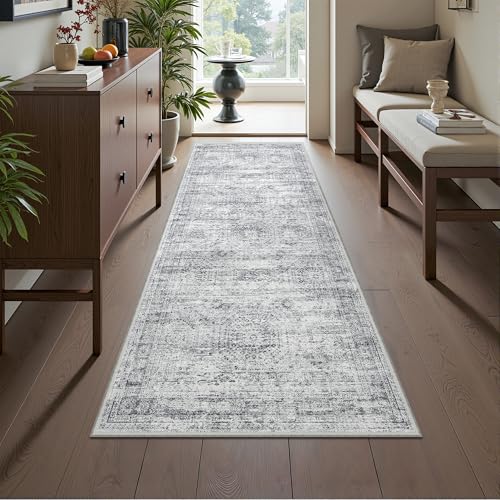 2x5 Rug Runners for Hallways Non Slip (Grey/Ivory / 2' x 5' (Runner))