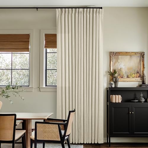 Beige Pinch Pleated Linen Curtains 105 Inches Long 2 Panels (Linen / 40"W x 105"L (Pack of 2))