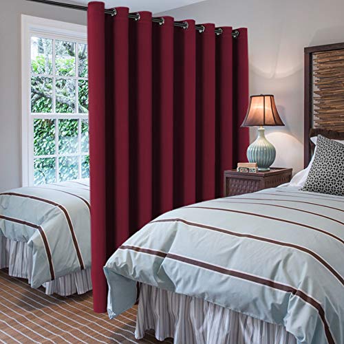 Blackout Patio Curtains 100 x 96 Inches for Sliding Door Extral Wide Blackout Curtain Panels Christmas Decor for Living Room (100"W x 96"L (Pack of 1) / Burgundy Red)