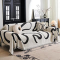 Boho Couch Cover Super Soft Couch Covers for 2 (71" x 118" / 1# Black Curve)