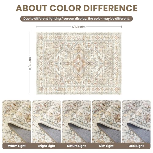9x12 Area Rugs for Living Room (Orange/Beige / 9' x 12' (Rectangular))